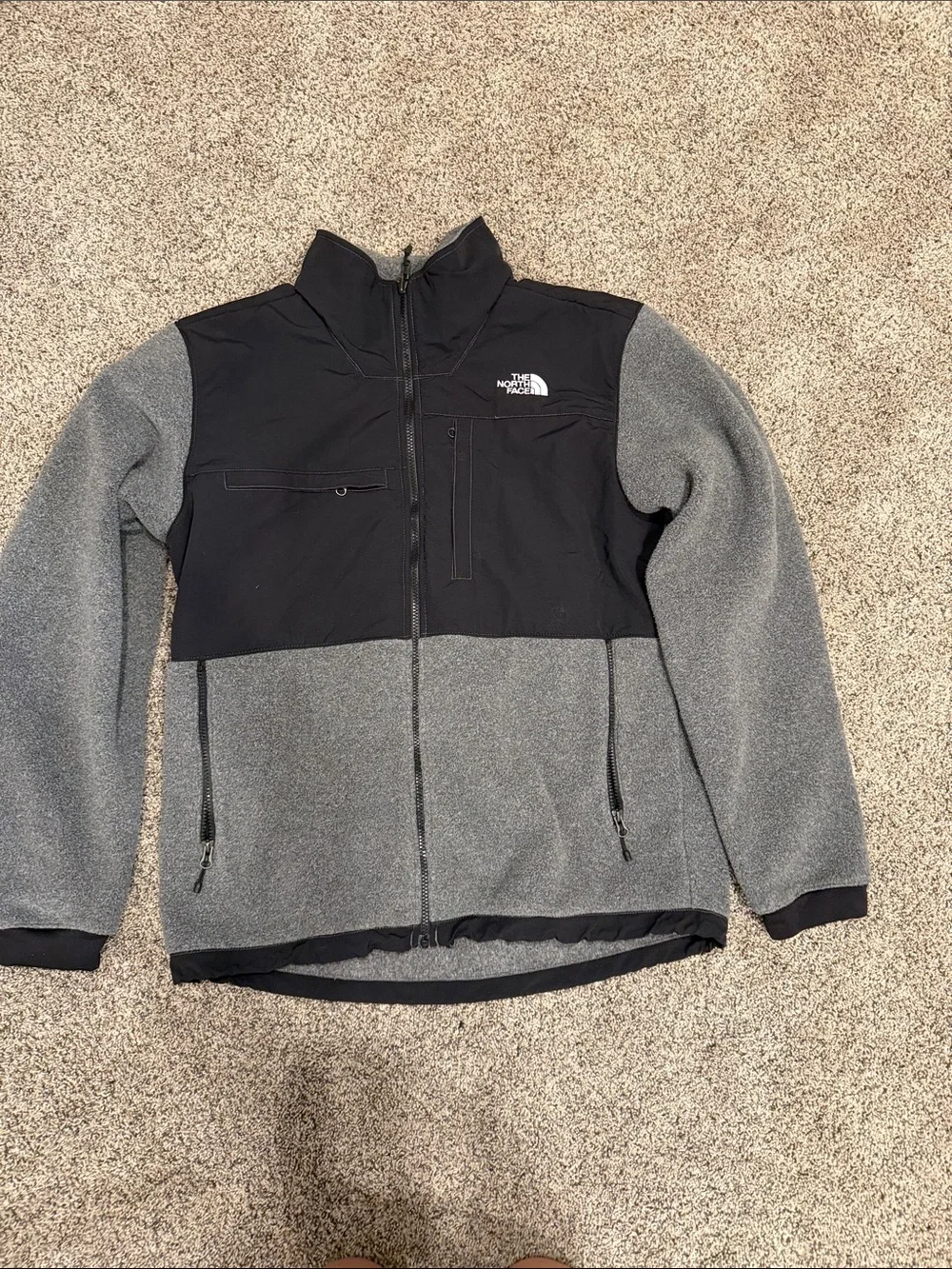 The North Face Black and Gray Two-Tone Lightweight Fleece Jacket